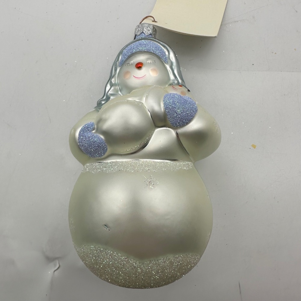 2000 Patricia Breen Snow Madonna 4.75" Ornament Light Blue Matte Nativity